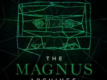 The Magnus Archives Season Four by Jonathan Sims The Magnus Archives podcast, Season Four. The image shows a rough outline of a cassette tape, formed from glowing, spidery green lines