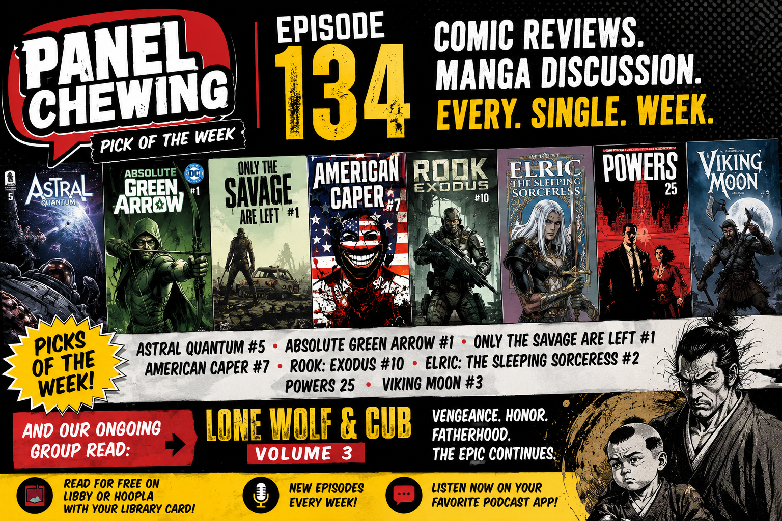Panel Chewing Pick of the Week #134 | Absolute Green Arrow, Viking Moon & Lone Wolf and Cub Vol. 3